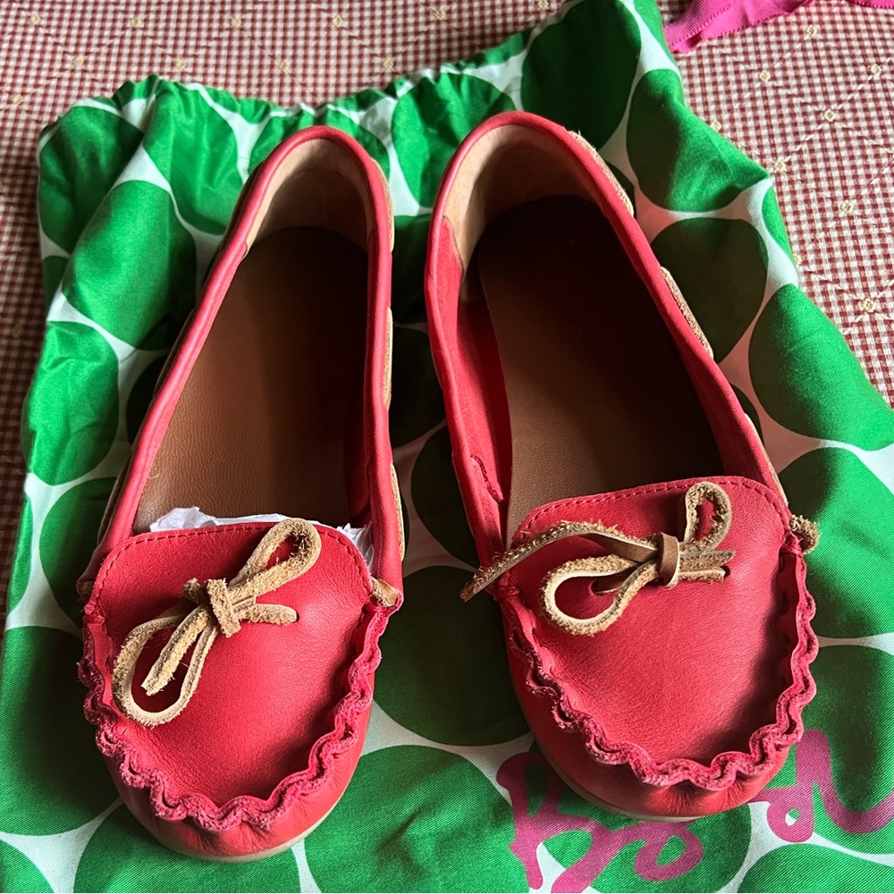 Stylish Red leather Moccasins